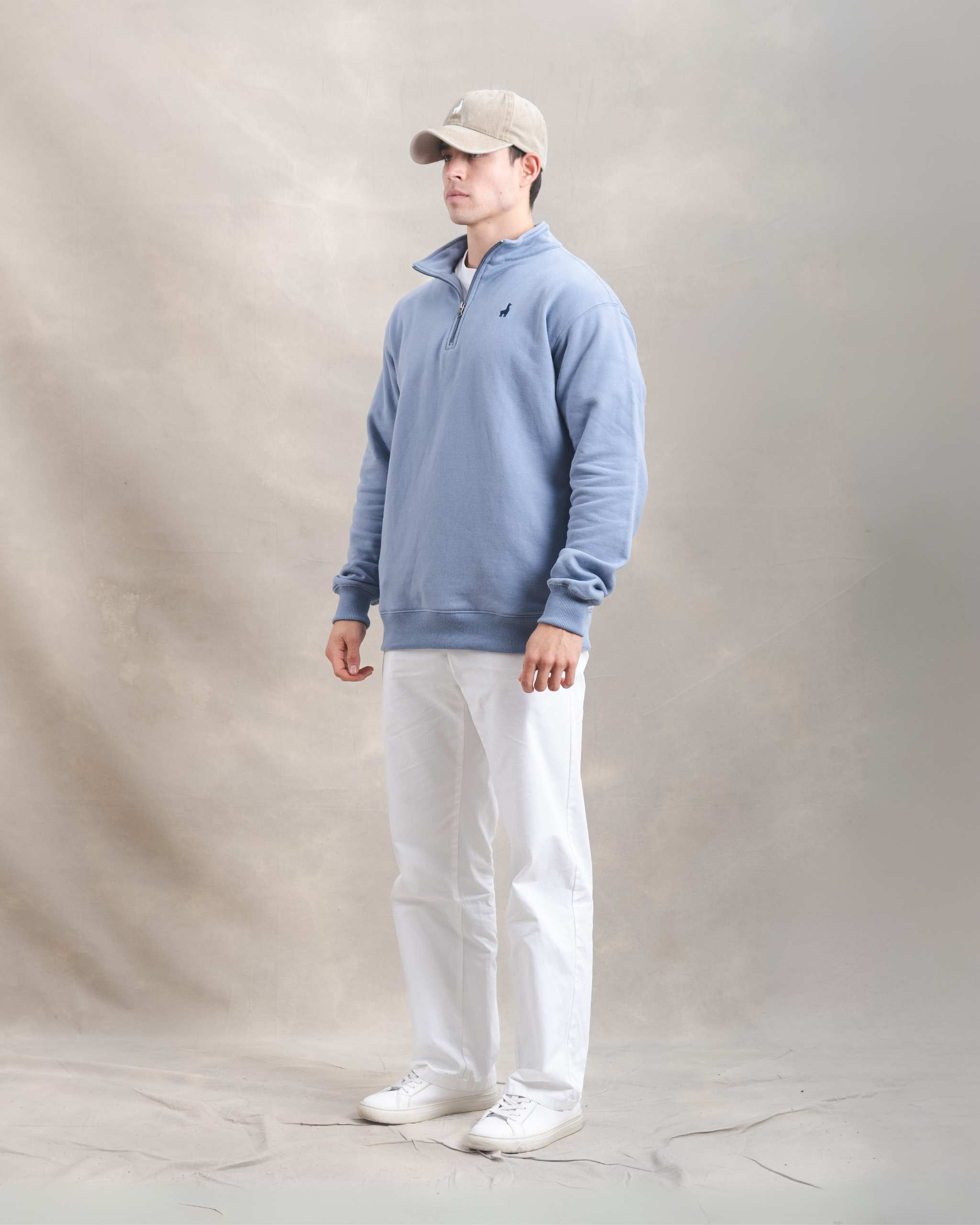 Polera Quarter Zip Blue Lila
