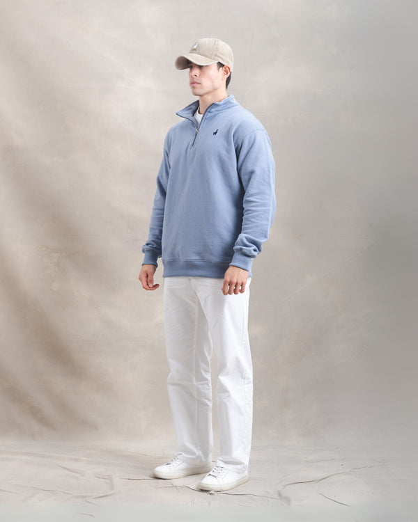 Polera Quarter Zip Blue Lila