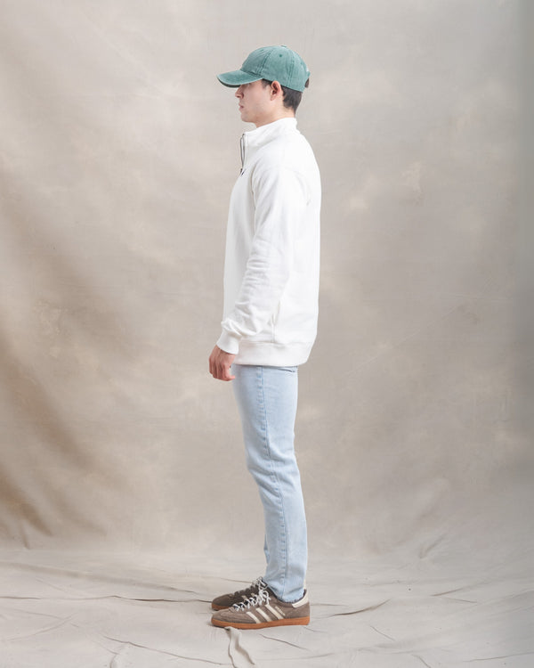 Polera Quarter Zip Blanco Marfil