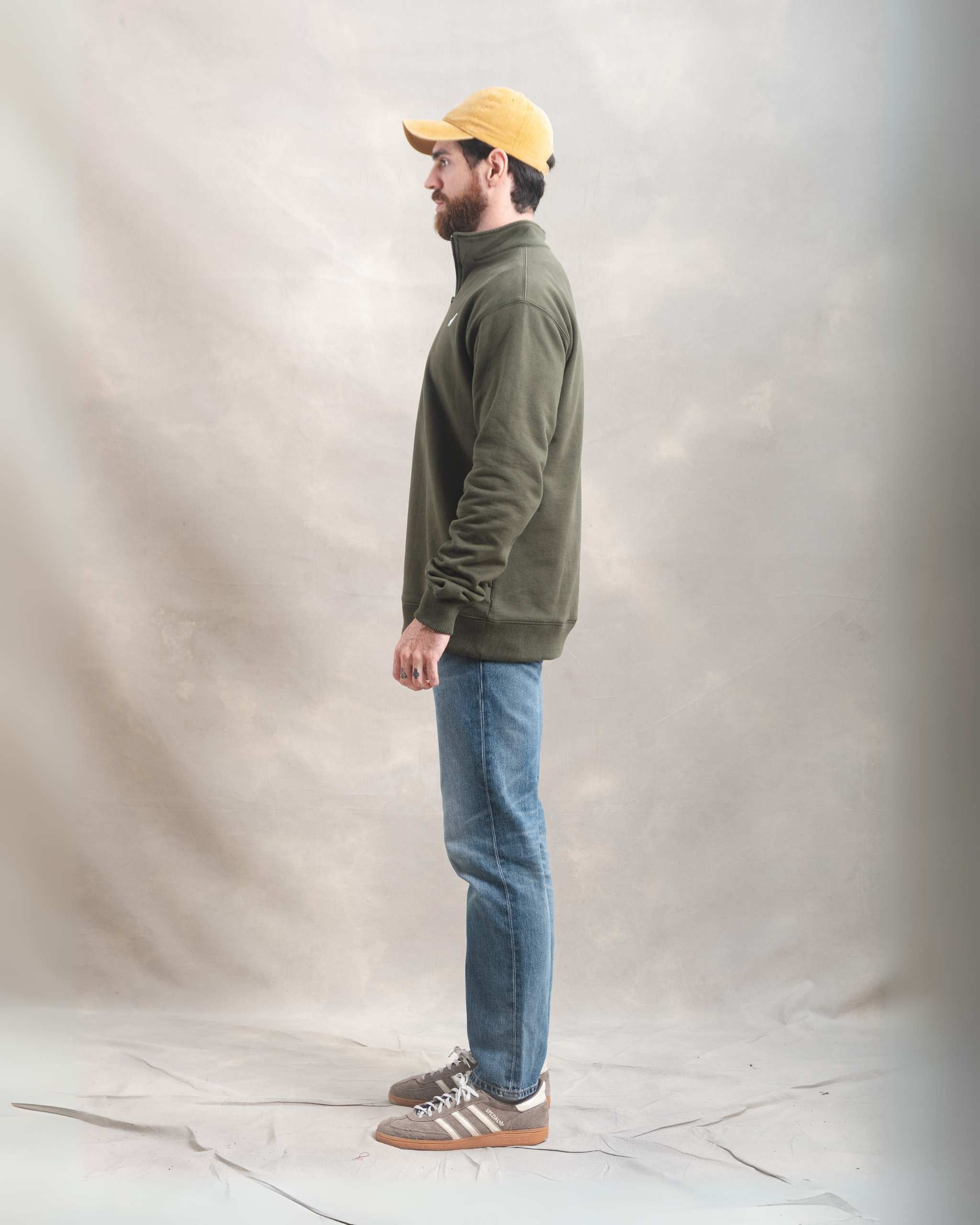 Polera Quarter Zip Verde Militar