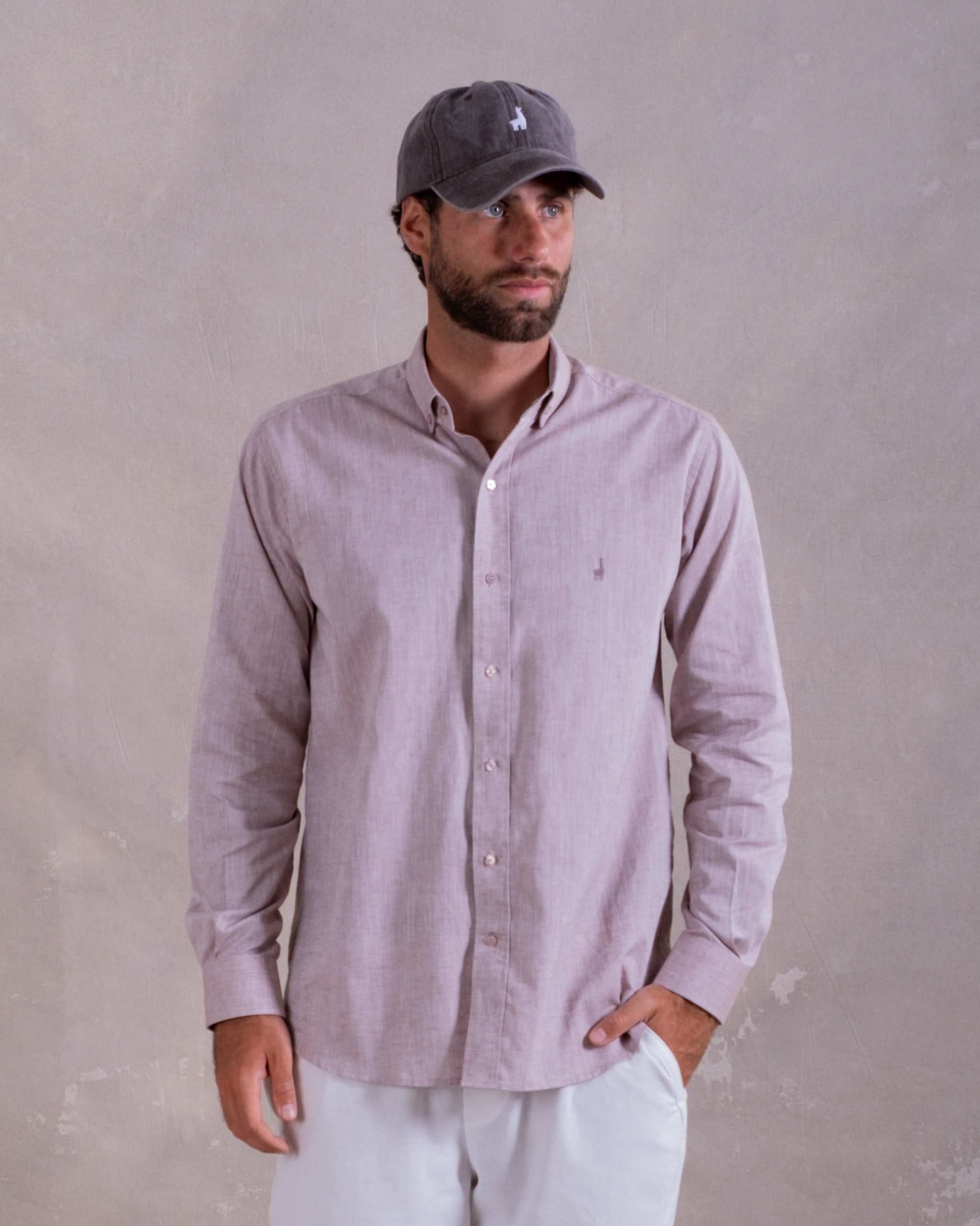 Camisa Pima Lino Mocha-(Preventa, entrega el 22 de Diciembre)