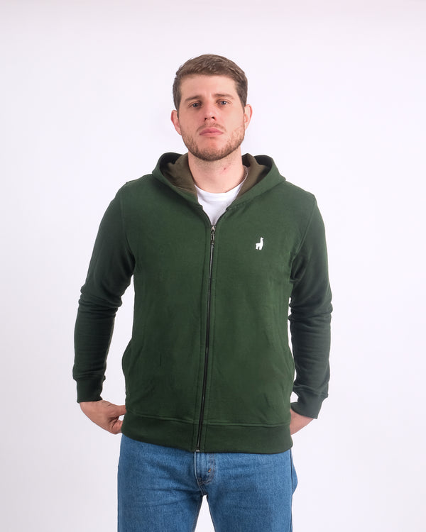 Polera Zip Hoodie Verde