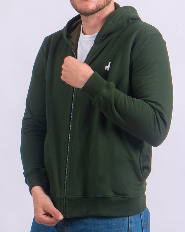 Polera Zip Hoodie Verde