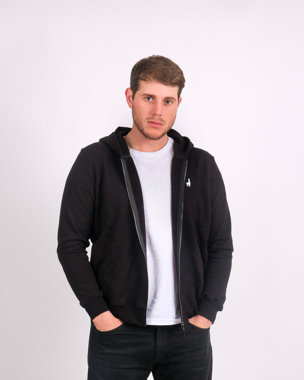 Polera Zip Hoodie Negro