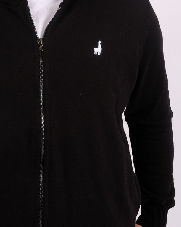 Polera Zip Hoodie Negro