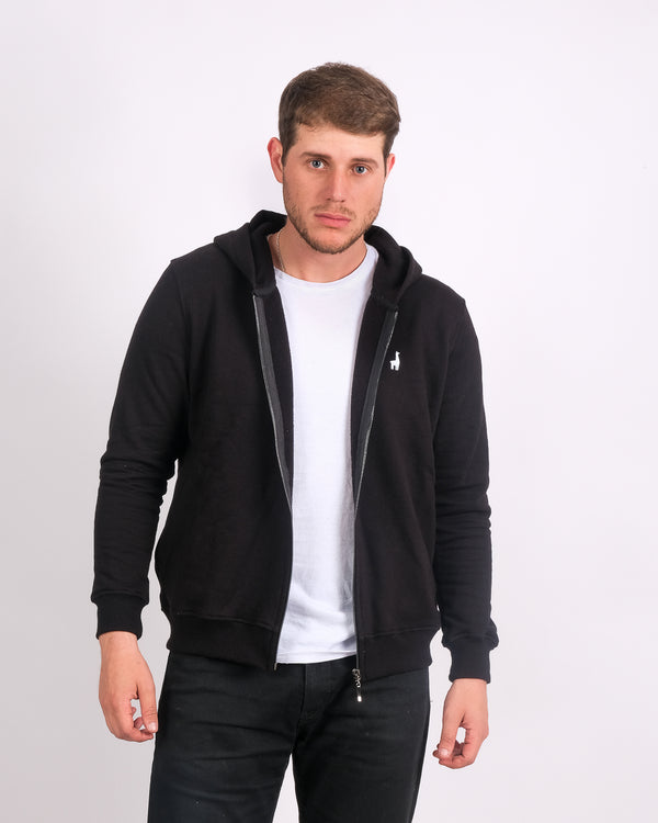 Polera Zip Hoodie Negro