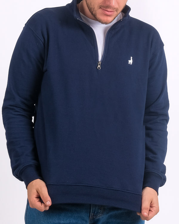 Polera Quarter Zip Azul