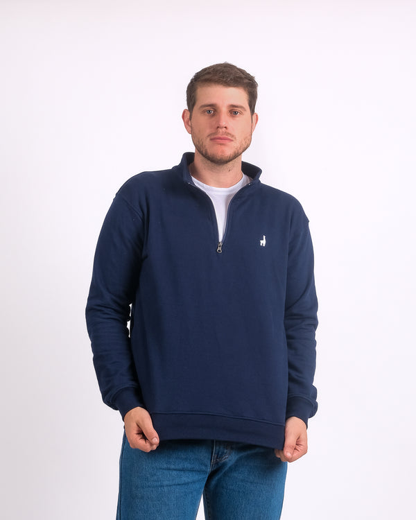 Polera Quarter Zip Azul