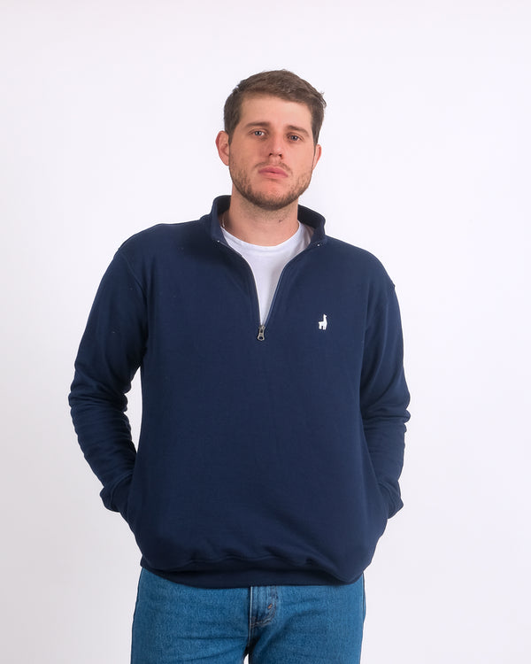 Polera Quarter Zip Azul