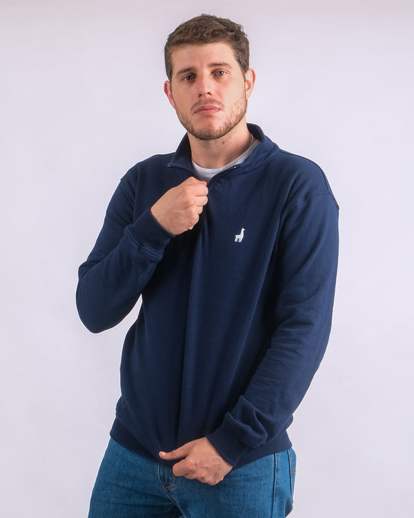 Polera Quarter Zip Azul