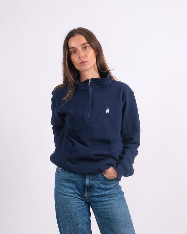 Polera Quarter Zip Azul