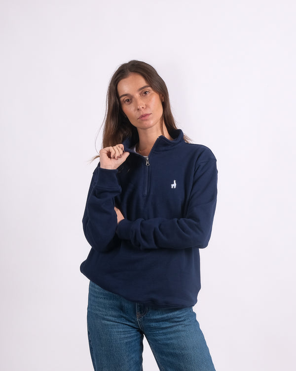 Polera Quarter Zip Azul