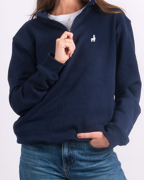 Polera Quarter Zip Azul