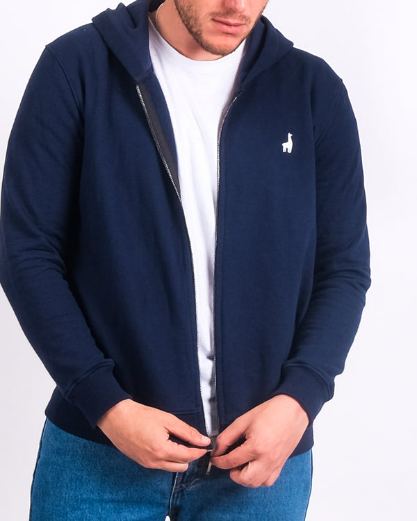 Polera Zip Hoodie Azul Clásico