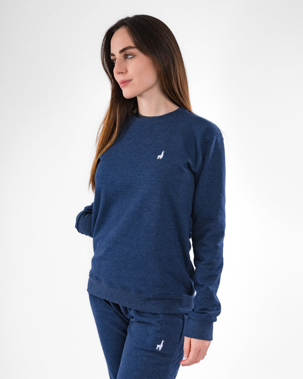 Polera Crewneck Oversize Acero Jaspeado