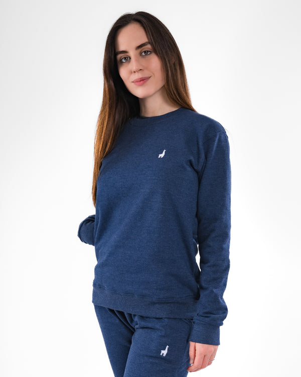 Polera Crewneck Oversize Acero Jaspeado