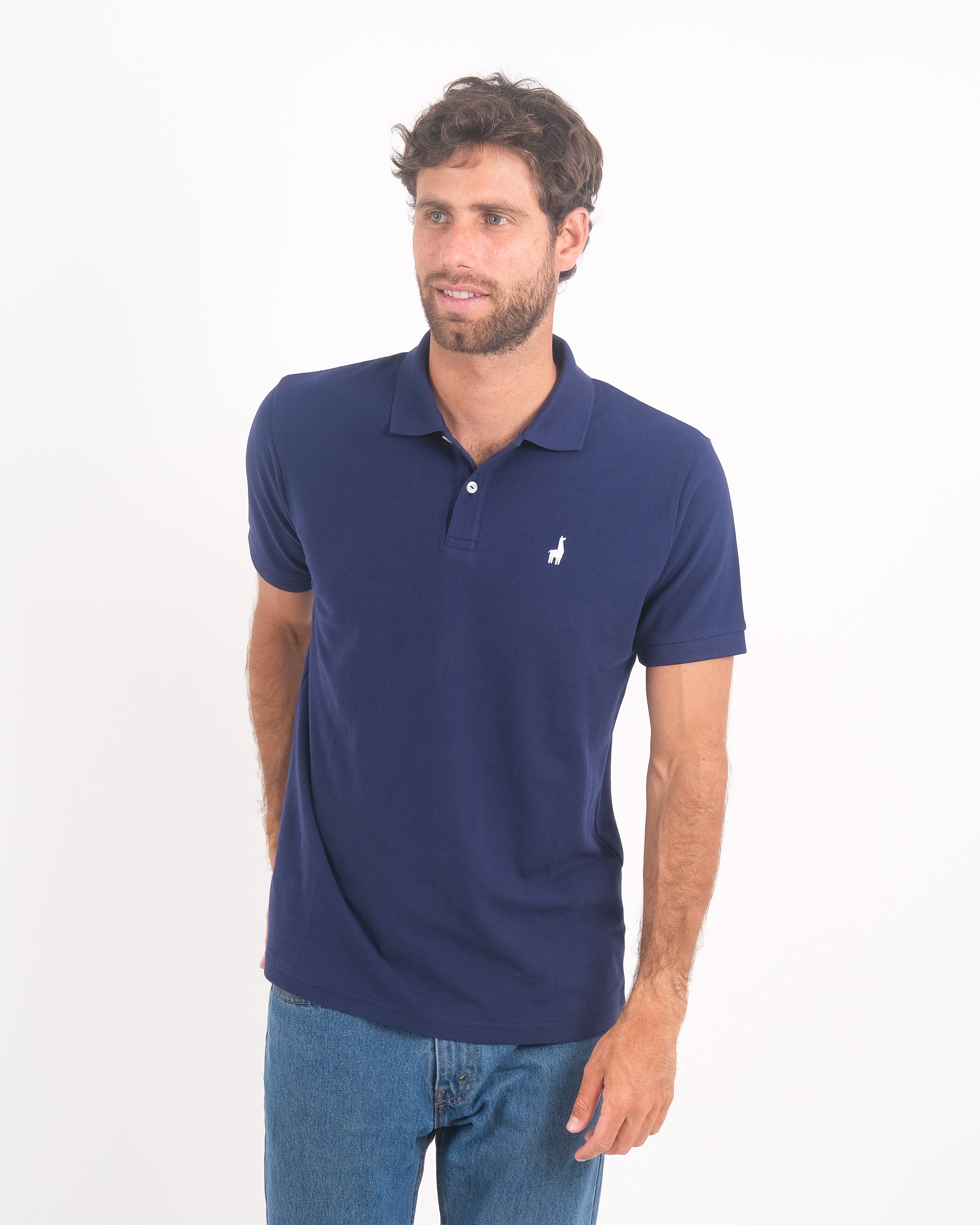Polo Piqué Clásico Azul Acero