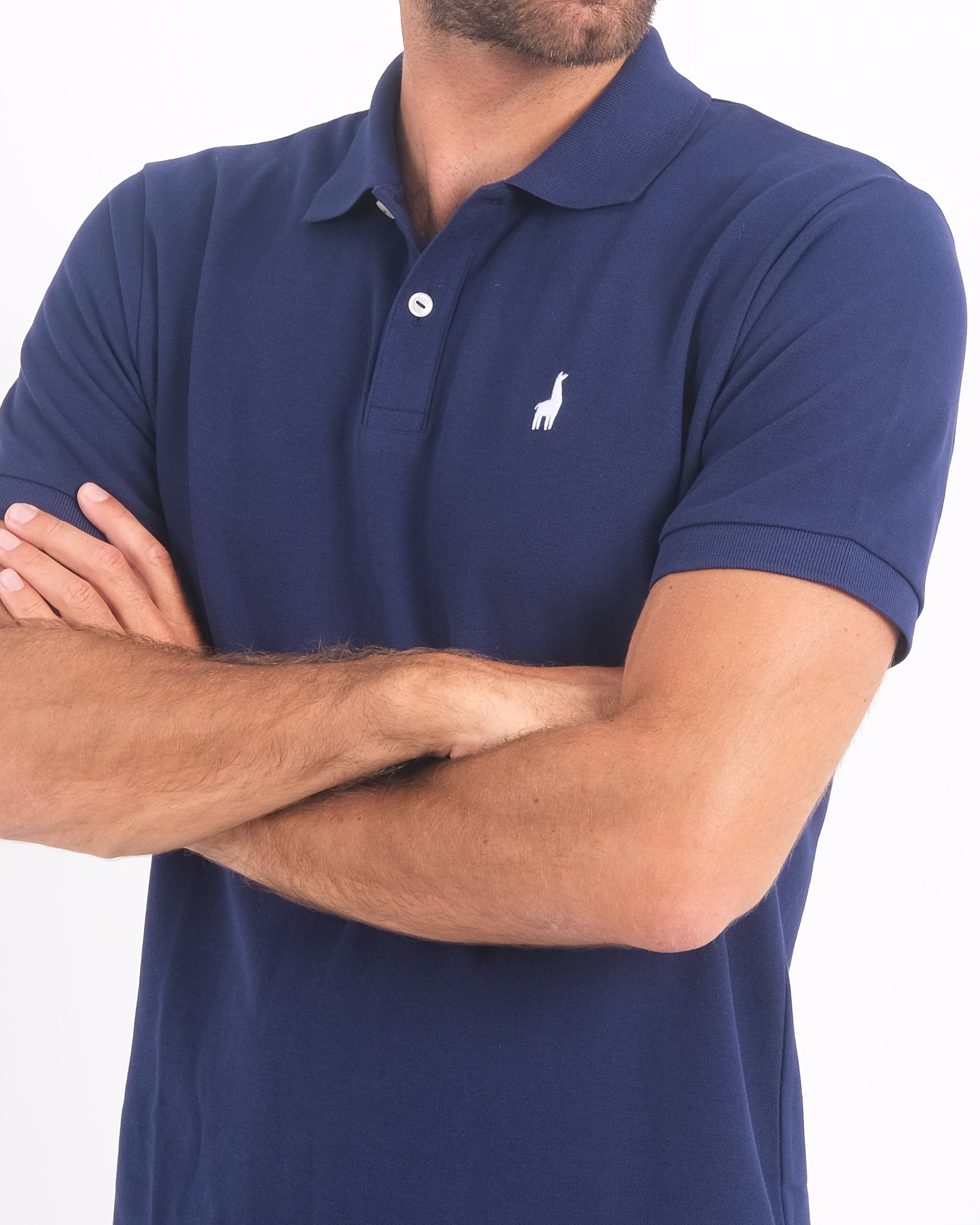 Polo Piqué Clásico Azul Acero