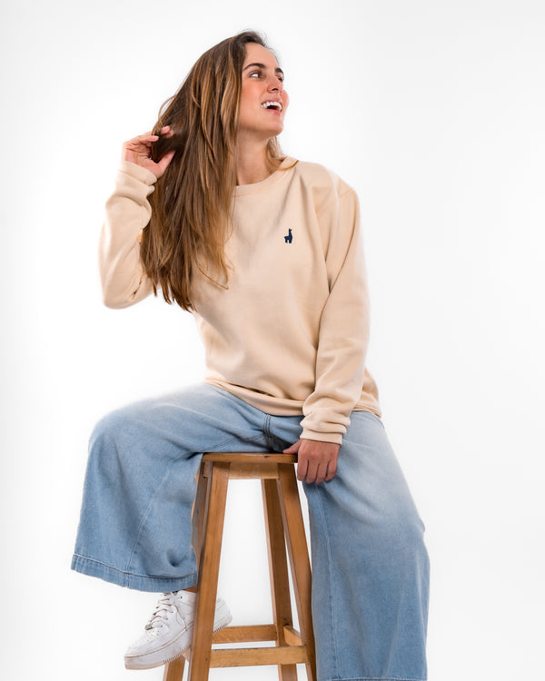 Polera Crewneck Oversize Crema