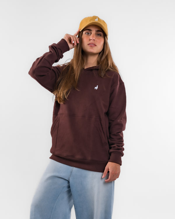 Polera Hoodie Oversize Marrón