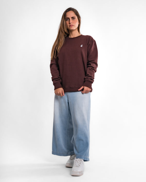 Polera Crewneck Oversize Marrón