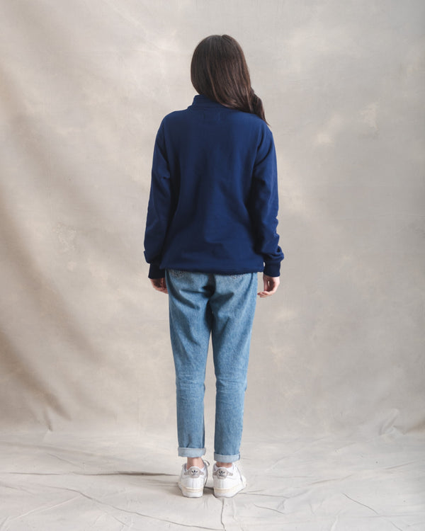 Polera Quarter Zip Azul