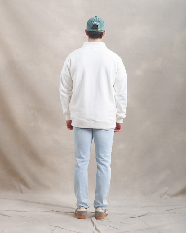 Polera Quarter Zip Blanco Marfil