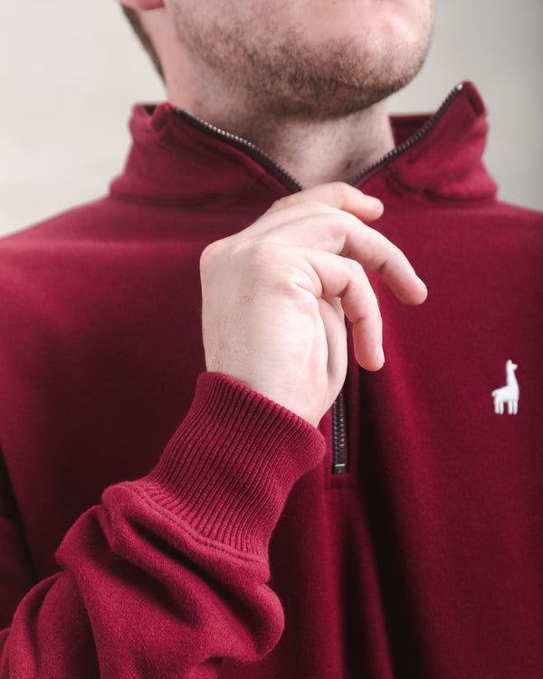 Polera Quarter Zip Guinda