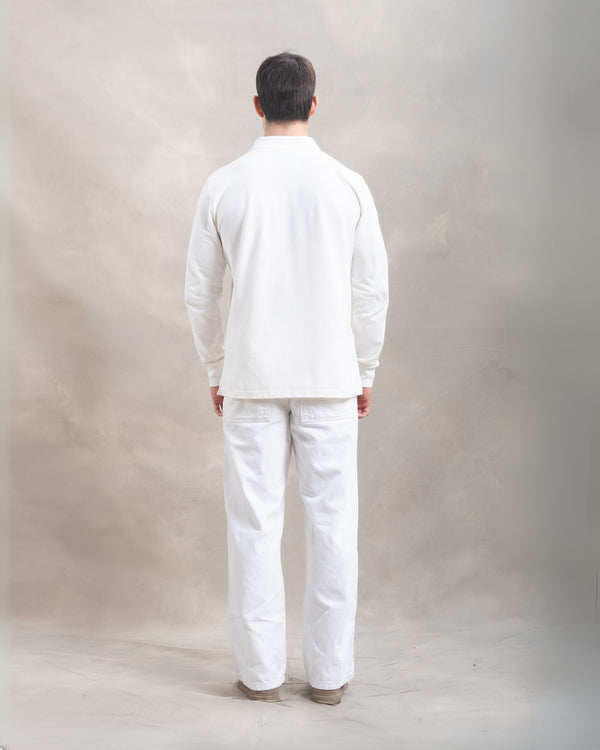 Polo Piqué Manga Larga Blanco Marfil