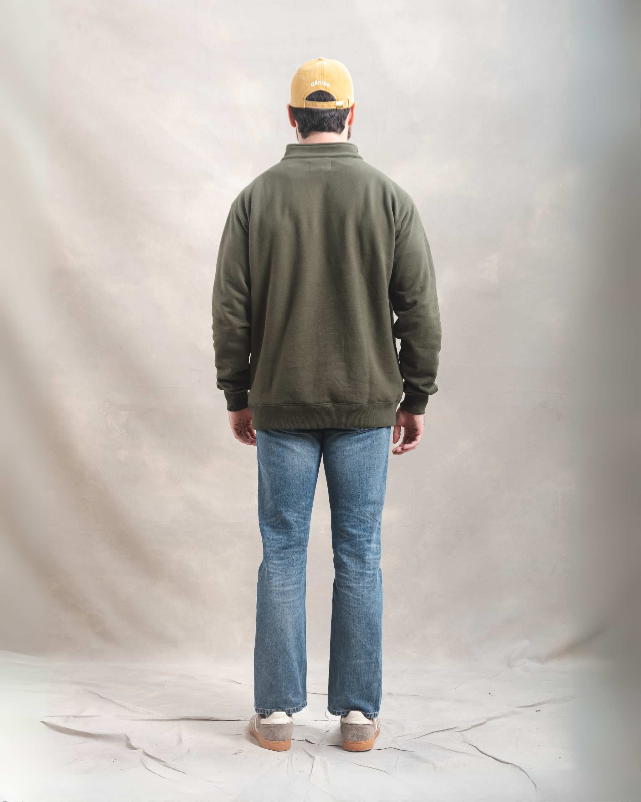 Polera Quarter Zip Verde Militar