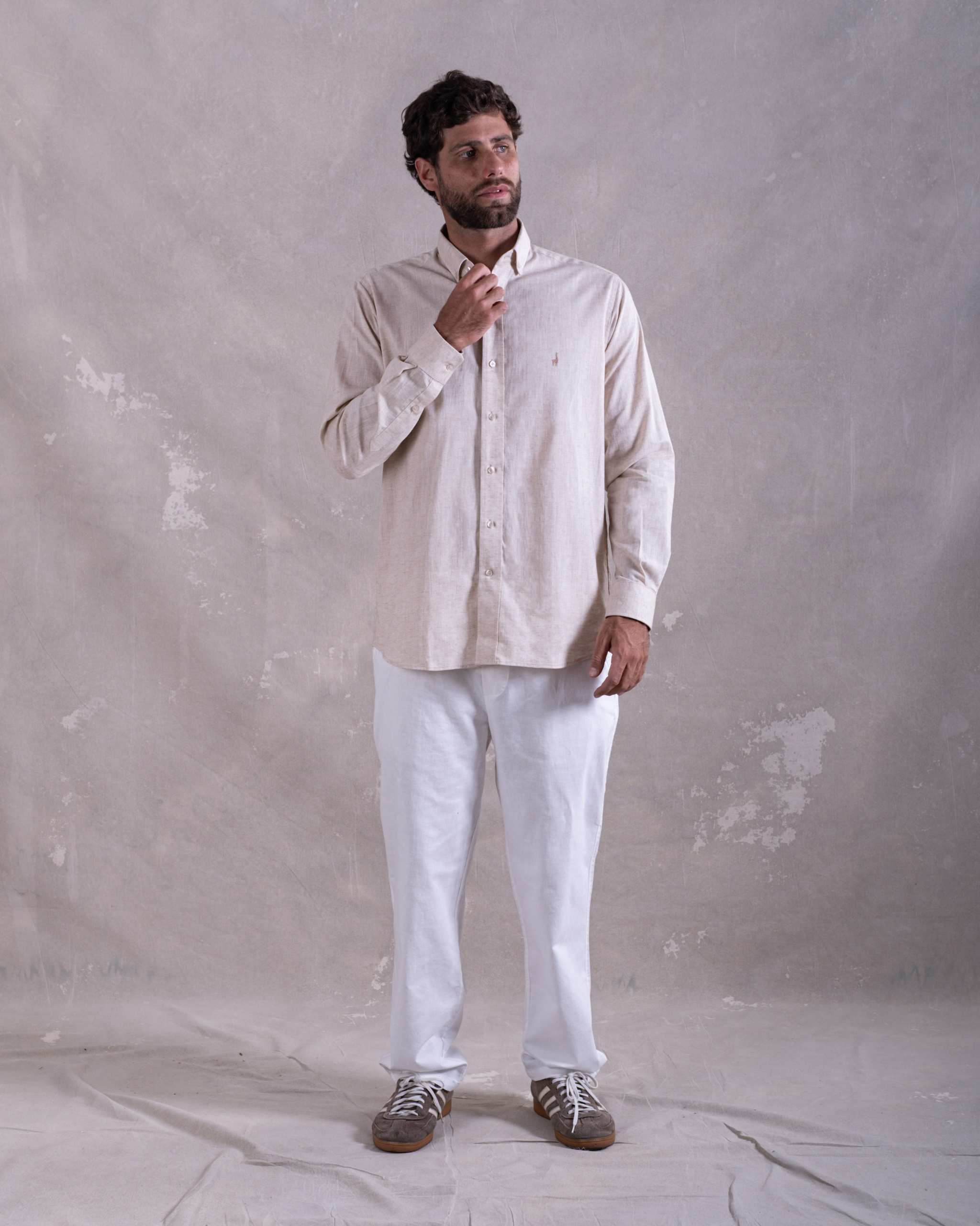 Camisa Pima Lino Natural-(Preventa, entrega el 22 de Diciembre)