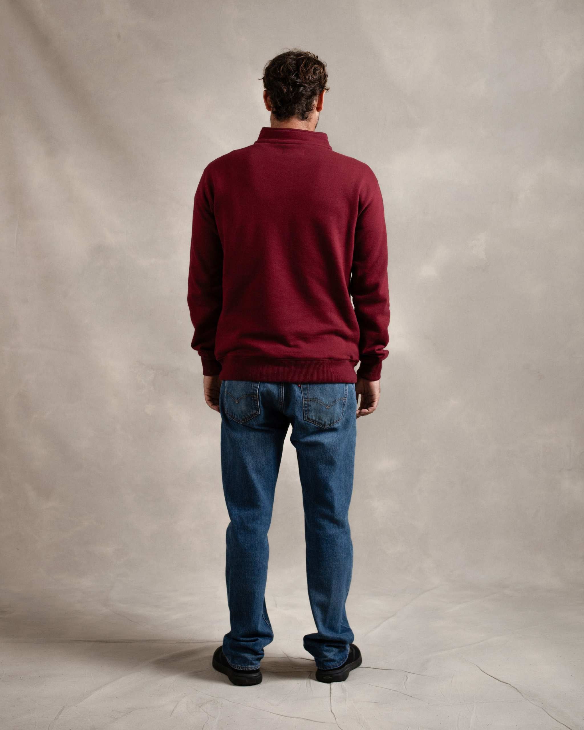 Polera Quarter Zip Guinda