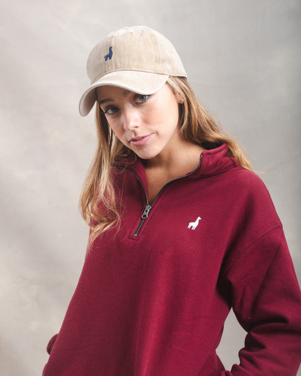 Polera Quarter Zip Guinda