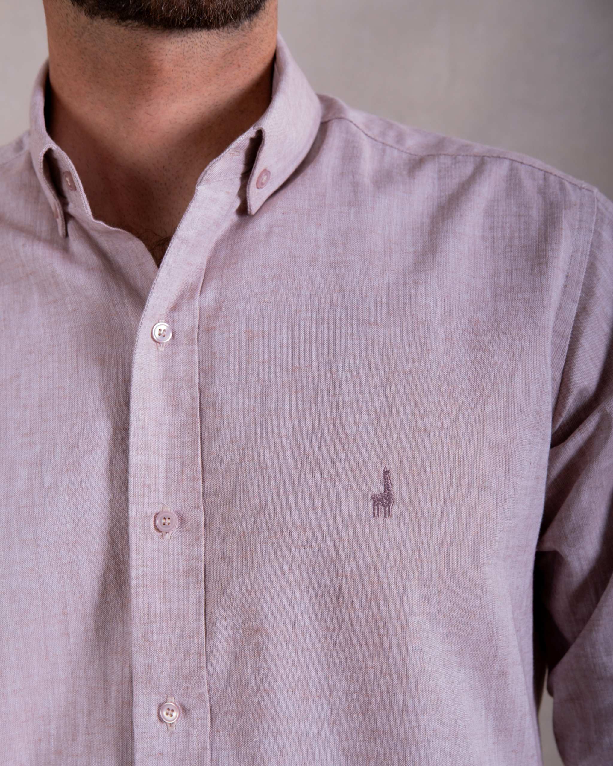 Camisa Pima Lino Mocha-(Preventa, entrega el 22 de Diciembre)