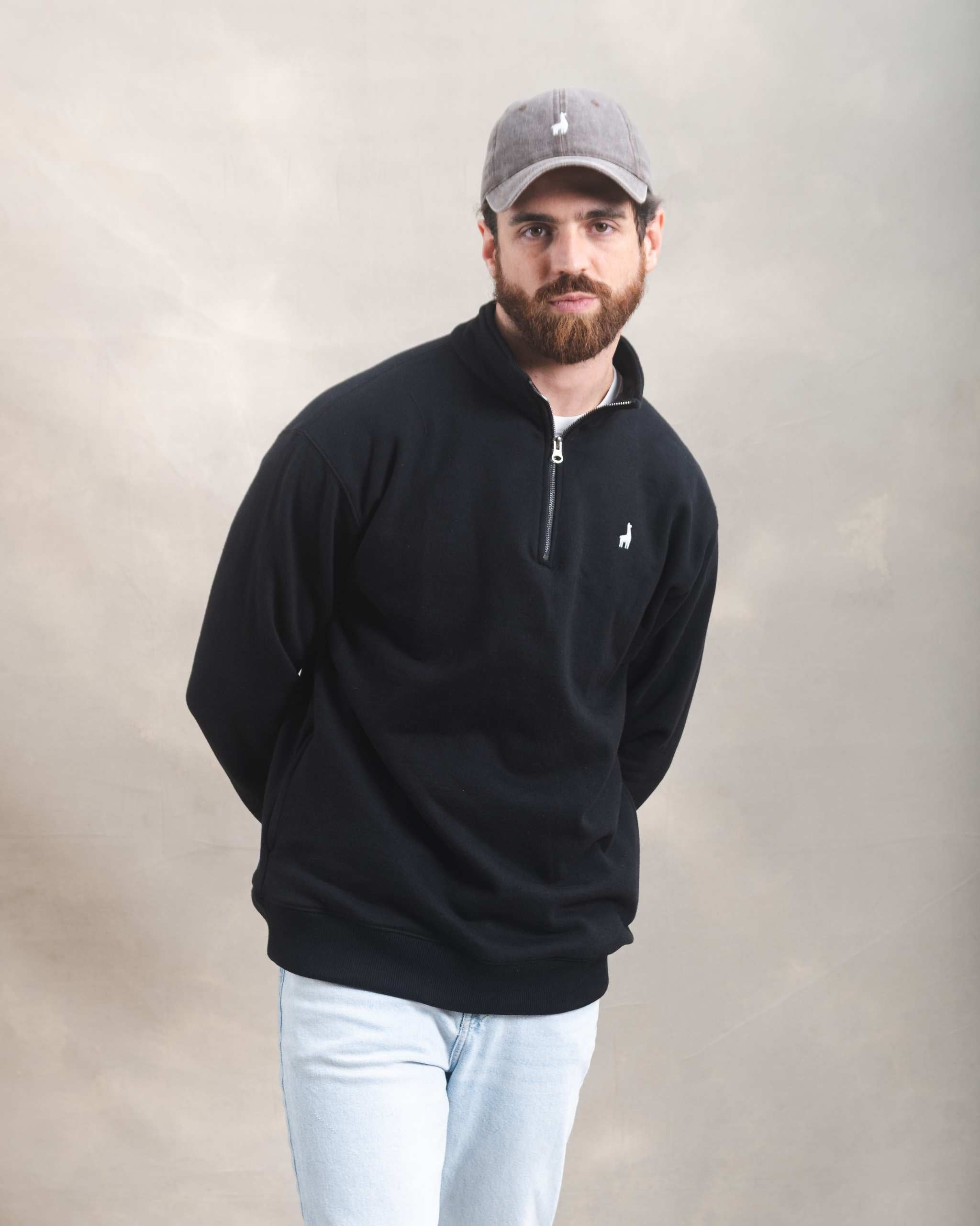 Polera Quarter Zip Negro