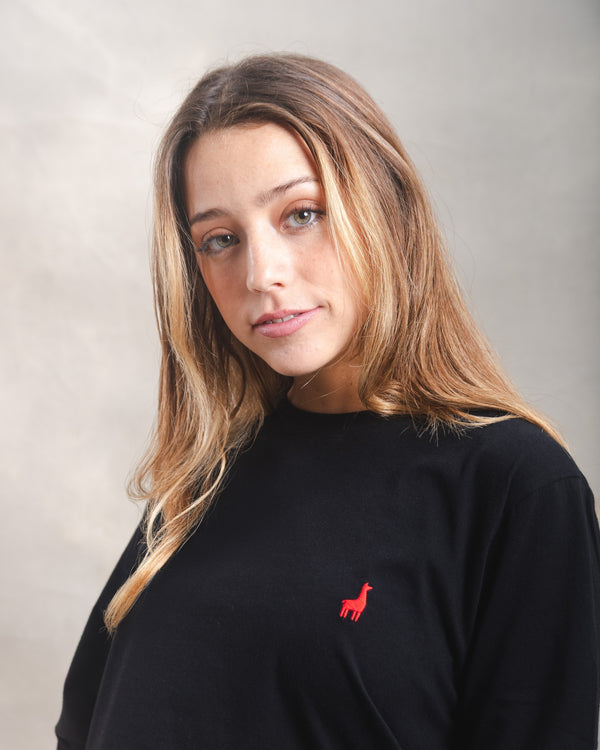 Polo manga larga unisex Negro 100% Soft Pima