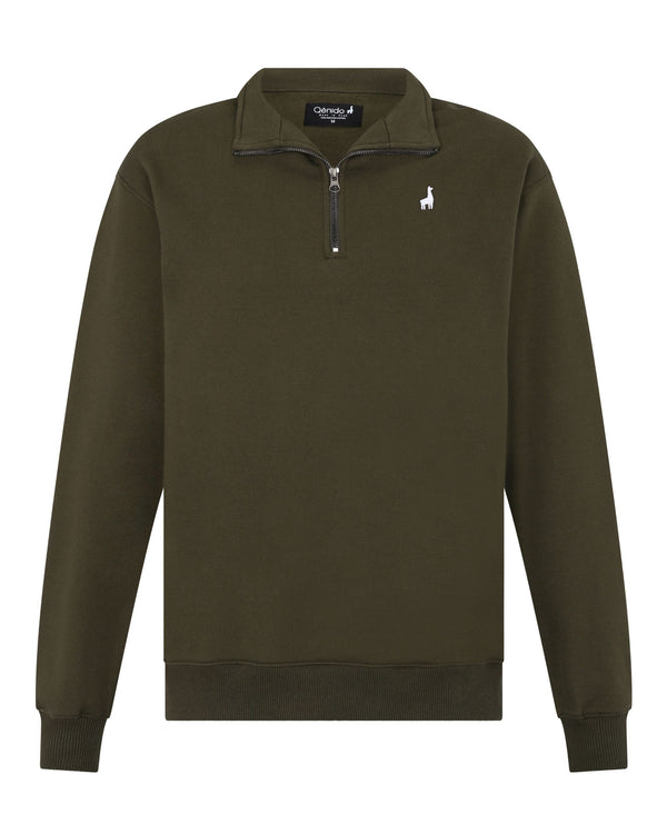 Polera Quarter Zip Verde Militar